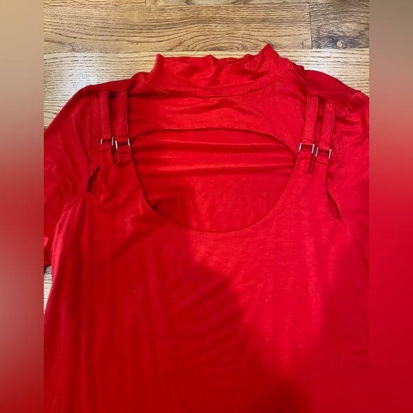 ELOQUII Red long sleeve shirt - Picture 4 of 5